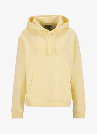 Discovery Expedition D5WL-SWT3570 Açık Sarı Kapüşon Yaka Relaxed Baskılı Kadın Sweatshırt