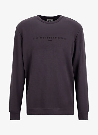 Jeep Bisiklet Yaka Baskılı Kahve Erkek Sweatshırt J5WM-SWT7276