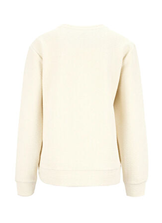 Discovery Expedition D5WL-SWT3588 Ekru Dik Yaka Relaxed Nakışlı Kadın Sweatshırt