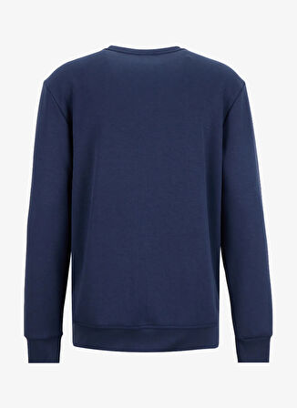 Jeep Bisiklet Yaka Baskılı Lacivert Erkek Sweatshırt J5WM-SWT7276