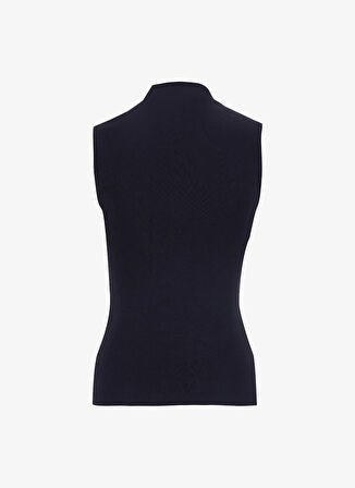 Mustang Yarım balıkçı Yaka Düz Siyah Kadın T-Shirt M5WL-TST1988