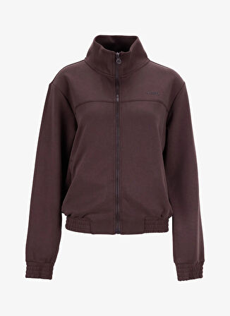 Jeep Dik Yaka Baskılı Kahve Kadın Sweatshırt J5WL-SWT7059