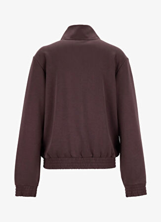 Jeep Dik Yaka Baskılı Kahve Kadın Sweatshırt J5WL-SWT7059