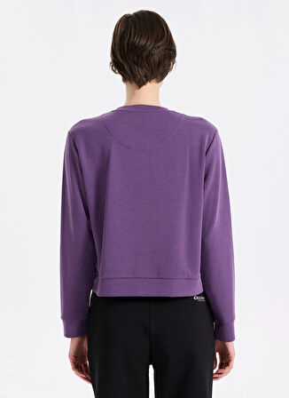 Discovery Expedition D5WL-SWT3615 Mor Bisiklet Yaka Relaxed Baskılı Kadın Sweatshırt