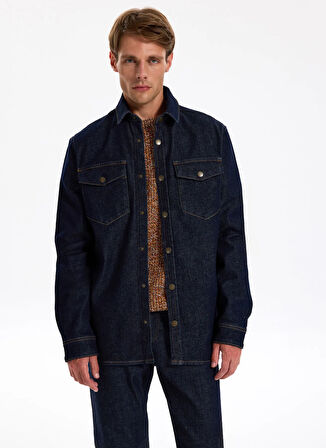 Jeep Relaxed Lacivert Erkek Denim Gömlek J5WM-GML7871