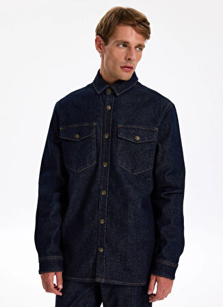 Jeep Relaxed Lacivert Erkek Denim Gömlek J5WM-GML7871