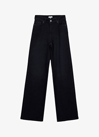 Jeep Yüksek Bel Bol Paça Flare Siyah Kadın Denim Pantolon J5WL-PNT7068