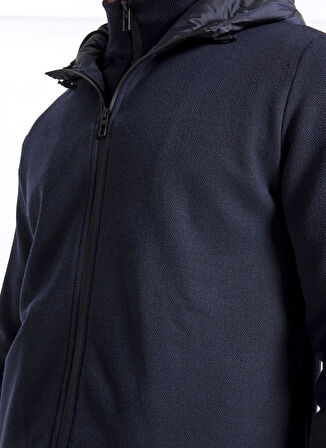 Fabrika Kapüşon Yaka Düz Lacivert Erkek Sweatshırt F5WM-SWT 2249