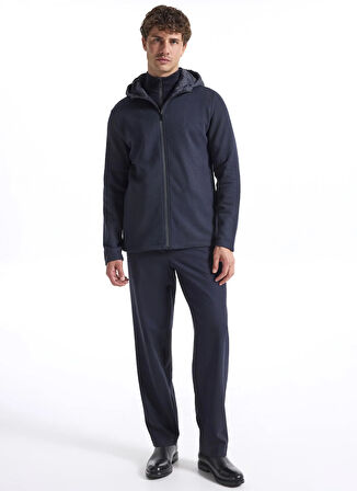 Fabrika Kapüşon Yaka Düz Lacivert Erkek Sweatshırt F5WM-SWT 2249