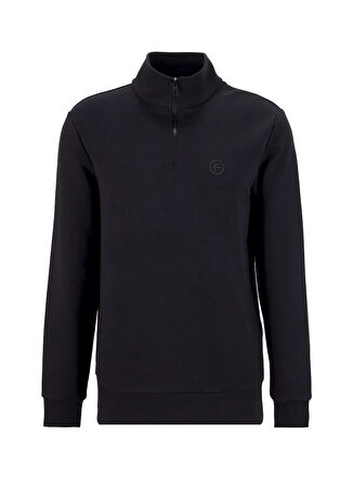 Fabrika Bato Yaka Düz Siyah Erkek Sweatshırt FC4WM-SWT 2233.