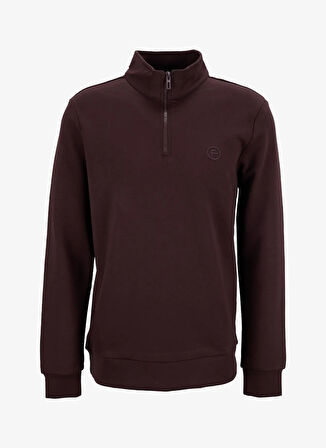 Fabrika Bato Yaka Düz Kahve Erkek Sweatshırt FC4WM-SWT 2233.