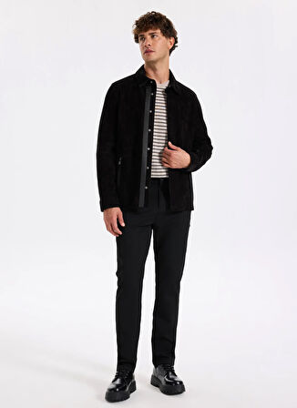 Fabrika Bisiklet Yaka Slim Fit Çizgili Vizon Erkek Kazak F5WM-KZK 2306