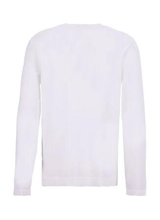 Fabrika Bisiklet Yaka Slim Fit Düz Ekru Erkek Kazak F5WM-KZK 2521