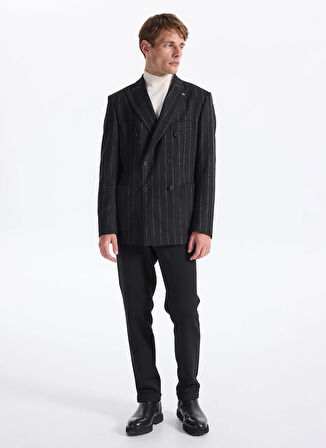 Fabrika Slim Fit Siyah Erkek Çizgili Ceket SANKRUV- 2- PB