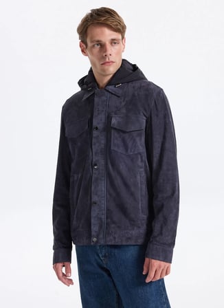Fabrika Mavi Erkek Slim Fit Deri Mont F5WM-MNT 2434