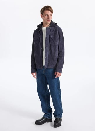 Fabrika Mavi Erkek Slim Fit Deri Mont F5WM-MNT 2434