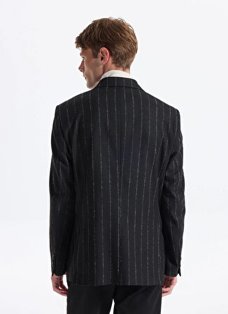 Fabrika Slim Fit Siyah Erkek Çizgili Ceket SANKRUV- 2- PB