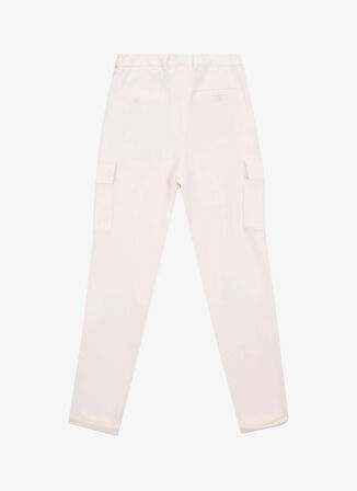 Fabrika Bağlamalı Bel Duble Paça Jogger Ekru Erkek Kargo Pantolon F5WM-PNT 2474