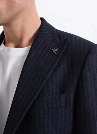 Fabrika Slim Fit Lacivert Erkek Çizgili Ceket SANTORINI- 2- PB