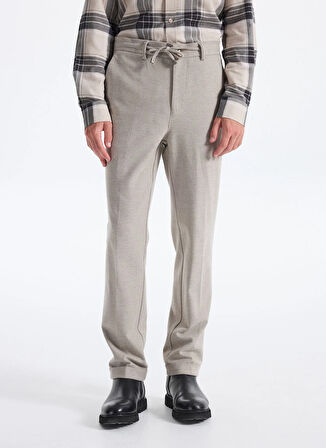 Fabrika Bağlamalı Bel Duble Paça Jogger Vizon Erkek Pantolon F5WM-PNT 2433