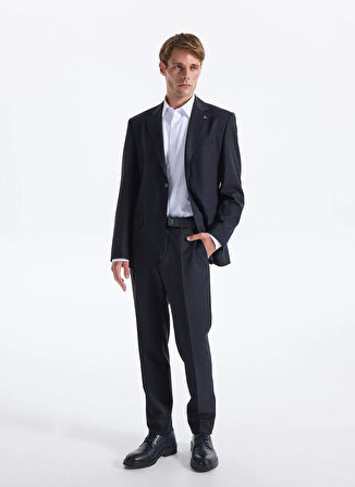 Fabrika Normal Bel Slim Fit Lacivert Erkek Takım Elbise OXFORD- P- B- CITY