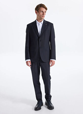 Fabrika Normal Bel Slim Fit Lacivert Erkek Takım Elbise OXFORD- P- B- CITY