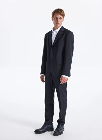 Fabrika Normal Bel Slim Fit Lacivert Erkek Takım Elbise OXFORD- P- B- CITY