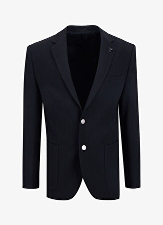 Fabrika Slim Fit Siyah Erkek Petek Desenli Ceket NAPOLİ -B