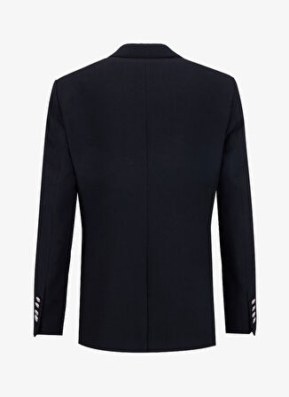 Fabrika Slim Fit Siyah Erkek Petek Desenli Ceket NAPOLİ -B