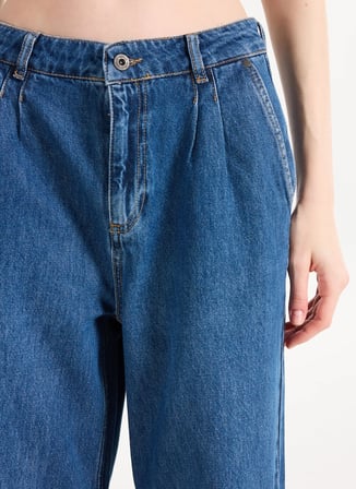İndigo Kadın %100 Pamuk Geniş Fit Denim Pantolon LUISE WIDE-1758