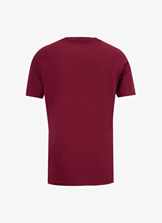 Mustang Bisiklet Yaka Düz Bordo Erkek T-Shirt M4WM-TST-1987