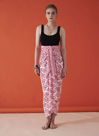 Lisalina Kırmızı Kadın Pareo LLBW0012