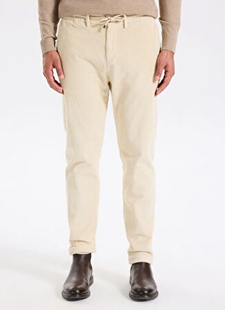 Fabrika Bağlamalı Bel Duble Paça Jogger Ekru Erkek Pantolon F5WM-PNT 2414