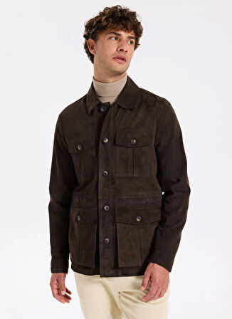 Fabrika Kahve Erkek Deri Mont F5WM-MNT 2575