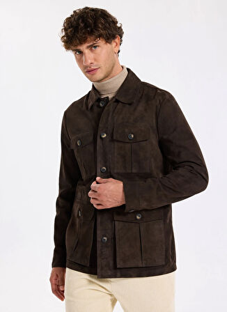 Fabrika Kahve Erkek Deri Mont F5WM-MNT 2575