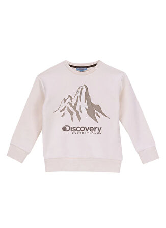 Discovery Expedition Baskılı Erkek Çocuk Krem Sweatshırt D5WB-SWT3050