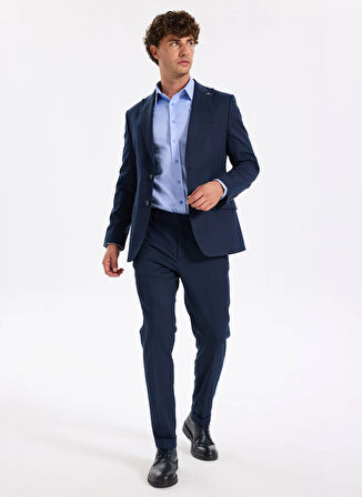 Fabrika Slim Fit Sumos Yaka Armürlü Mavi Erkek Gömlek F5WM-GML 2580