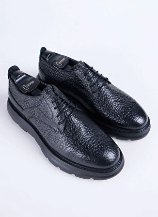 Cotton Bar Deri Siyah Erkek Günlük Ayakkabı BRESCAN