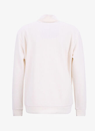 Limon Bato Yaka Düz Örgü Desenli Ekru Erkek Sweatshırt MML5WM-SWT9517