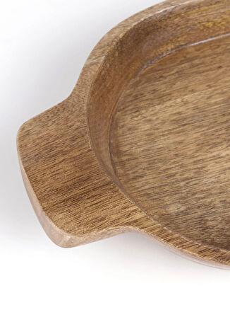 Boyner Evde 1 Adet Mango Ağacı Kahve Servis Tabağı Kayik Servislik Kulplu 40x12cm