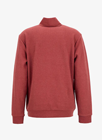 Limon Bato Yaka Düz Örgü Desenli Kiremit Erkek Sweatshırt MML5WM-SWT9517