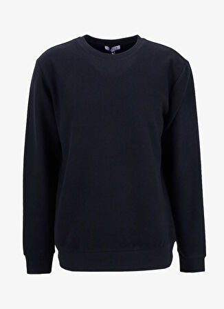 Limon Bisiklet Yaka Düz Örgü Desenli Siyah Erkek Sweatshırt MML5WM-SWT9518