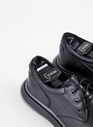 Cotton Bar Deri Siyah Erkek Günlük Ayakkabı ABERDE