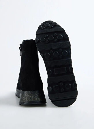 Cotton Bar Deri Siyah Kadın Bot D-ANABEN