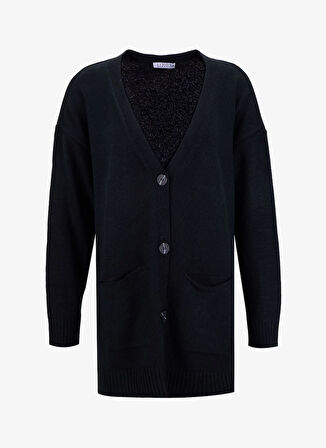 Limon Siyah Kadın Hırka L4WL-HRK-9001