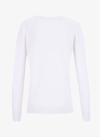 Limon Bisiklet Yaka Slim Fit Düz Ekru Kazak Kadın ML5WL-KZK-9002