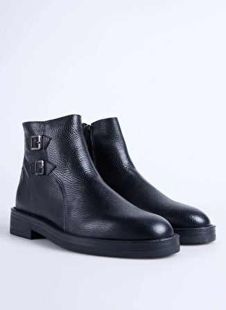 Fabrika Deri Siyah Erkek Bot HUGO-EGART