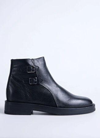 Fabrika Deri Siyah Erkek Bot HUGO-EGART