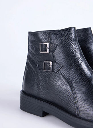 Fabrika Deri Siyah Erkek Bot HUGO-EGART