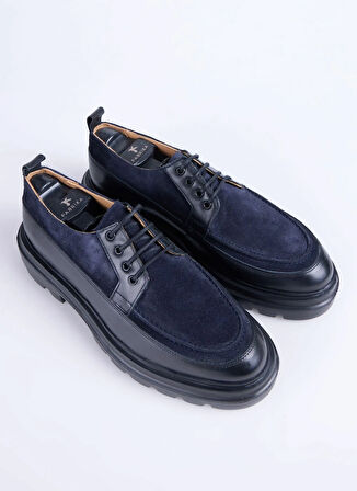 Fabrika Deri Lacivert Erkek Günlük Ayakkabı WOLF-CONTRA